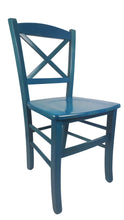 Carica l'immagine nel visualizzatore di Gallery, Sedia Cross, Paesana X, in Legno Massello, Vari Colori e Sedute, Ordine Minimo 2 Pezzi