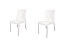 Carica l'immagine nel visualizzatore di Gallery, Sedia Selene, in Resina, Simil Rattan, Vari Colori, Esterno, Giardino, Alta qualità, Impilabile