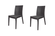 Carica l'immagine nel visualizzatore di Gallery, Sedia Selene, in Resina, Simil Rattan, Vari Colori, Esterno, Giardino, Alta qualità, Impilabile