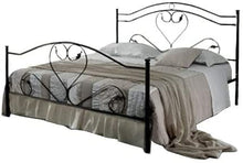 Carica l'immagine nel visualizzatore di Gallery, Letto 1 Piazza e Mezza, in Ferro BATTUTO, Modello Cuore, Vari Colori, 100% MADE IN ITALY