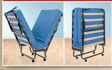 Carica l'immagine nel visualizzatore di Gallery, Brandina Pieghevole, Rete 80x200, Automatica, 15 DOGHE, Materasso Alto 10 cm, Facile e Resistente, Salvaspazio, 100% Made in Italy