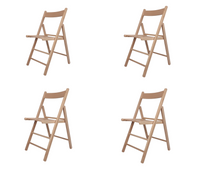 Carica l'immagine nel visualizzatore di Gallery, Set da 4 Sedie Pieghevoli, in Legno di Faggio, Robuste Casa Interno Giardino, 100% Made in Italy