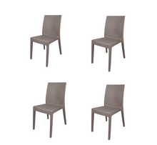 Carica l'immagine nel visualizzatore di Gallery, Sedia Selene, in Resina, Simil Rattan, Vari Colori, Esterno, Giardino, Alta qualità, Impilabile