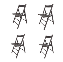 Carica l'immagine nel visualizzatore di Gallery, Set da 4 Sedie Pieghevoli, in Legno di Faggio, Robuste Casa Interno Giardino, 100% Made in Italy
