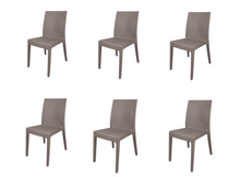 Carica l'immagine nel visualizzatore di Gallery, Sedia Selene, in Resina, Simil Rattan, Vari Colori, Esterno, Giardino, Alta qualità, Impilabile