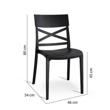 Carica l'immagine nel visualizzatore di Gallery, Sedam Set 4 Sedie da Giardino in Polipropilene Alba antracite