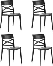 Carica l'immagine nel visualizzatore di Gallery, Sedam Set 4 Sedie da Giardino in Polipropilene Alba antracite