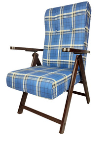 Poltrona Reclinabile In Legno E Tessuto - 4 Posizioni, Imbottitura Comoda | Made Italy | Colore Tortora - Foto 9