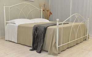 Letto Matrimoniale, Ferro BATTUTO, Modello Denise, 100% Made in Italy